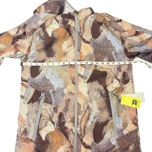 All In Motion Men’s Windbreaker Jacket Brown Stone Packable Hooded Sz Sm - Picture 13 of 15